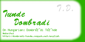 tunde dombradi business card